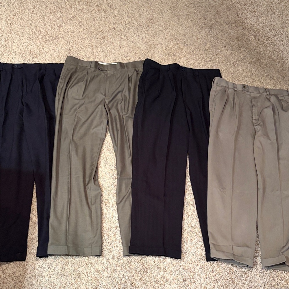 Men's Classic Fit Pants - Black, Greenish tan, Tan